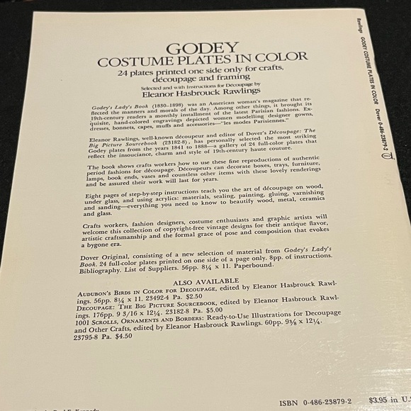 Godey’s Costume Plates in Color For Crafts, Découpage and Framing Booklet - Picture 3 of 5